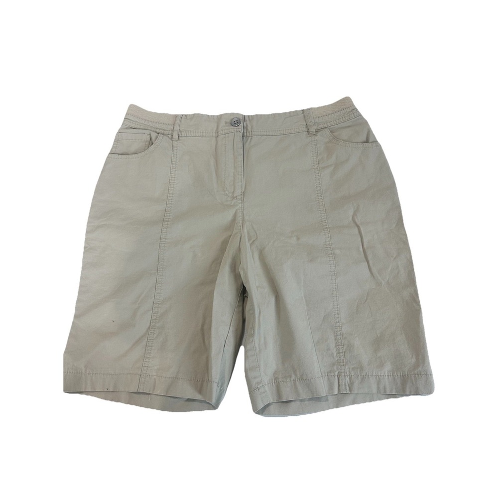 Chico's‎ 1 Stretch Tan Comfort Waist Walking Bermuda Shorts Women's